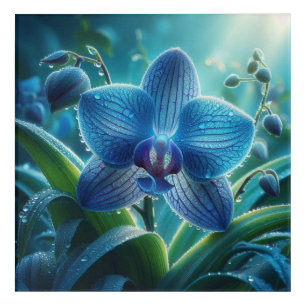 Blue Orchid Floral Acrylic Print