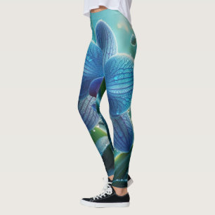 Blue Orchid Floral  Leggings