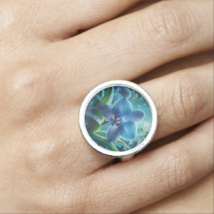 Blue Orchid Floral Ring