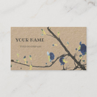 Blue orchid flower  mini business card