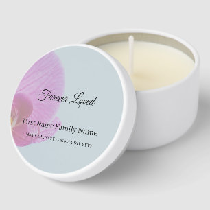 Blue orchid funeral mini candle favors