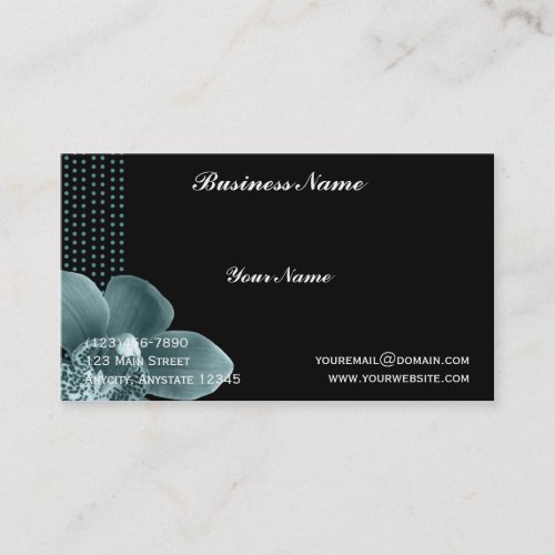 Blue Orchid on Black Business Card