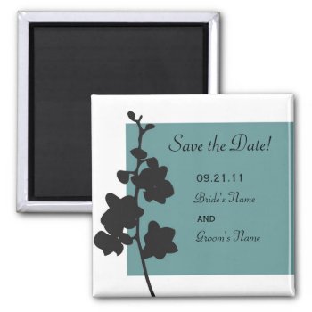 Blue Orchid Save The Date Magnet by designaline at Zazzle