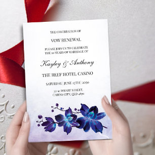 Blue Orchid Tropical Vow Renewal RSVP Card