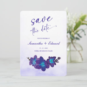 Blue Orchid Turquoise Save the Date Card Ideas