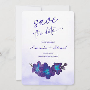 Blue Orchid Turquoise Save the Date Card Ideas