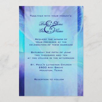 Blue Orchid Wedding Invitation by Koobear at Zazzle
