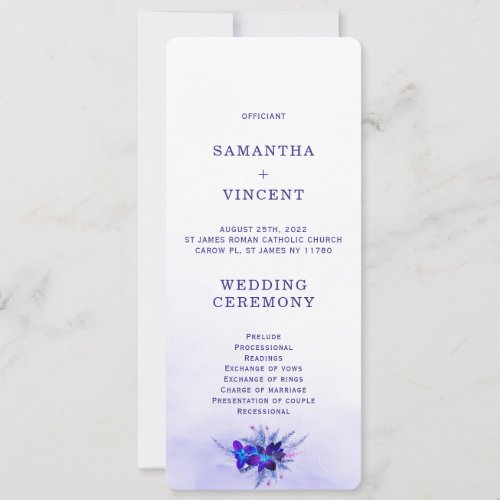 Blue Orchid Wedding Program Template