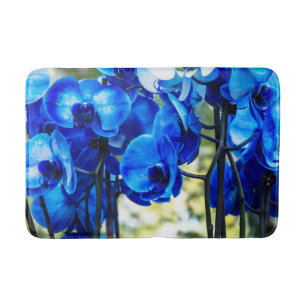 Blue orchids bath mat