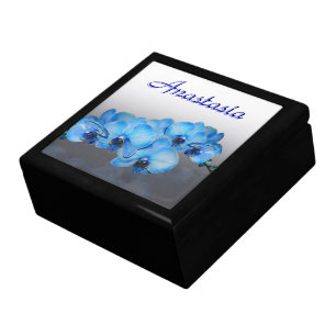 Blue Orchids keepsake giftbox personalized Box