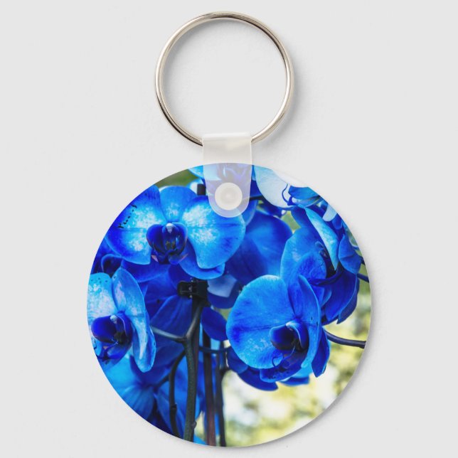 Blue orchids keychain (Front)