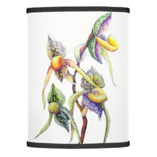Blue orchids painting lamp shade