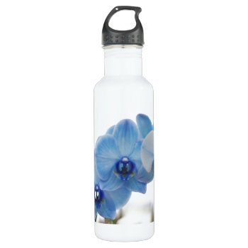 Blue Orchids Stainless Steel Water Bottle by RosaAzulStudio at Zazzle