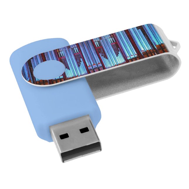Blue organ pipes flash drive (Angled)