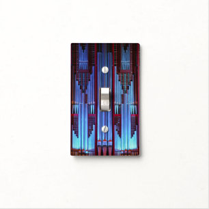 Blue organ pipes light switch cover