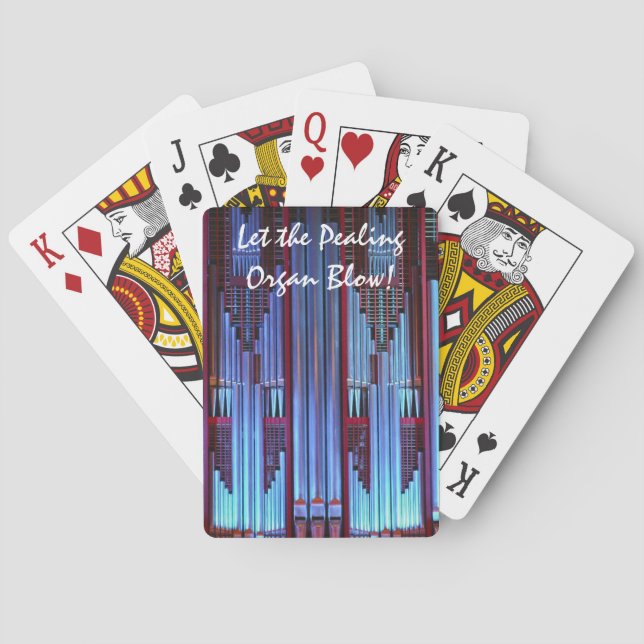 Blue organ pipes playing cards (Back)