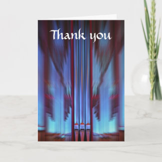 Blue organ pipes thank you card
