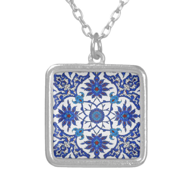 Blue Orient Silver Plated Necklace (Front)