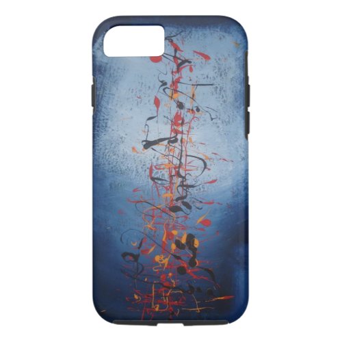 Blue Oriental Asian Abstract Expressionist Artwork iPhone 87 Case