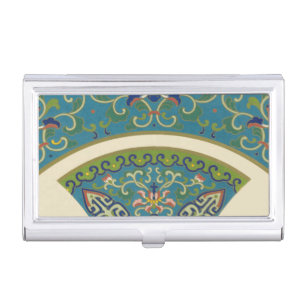 Blue Oriental Designs with Smiling Faces Case For Business Cards