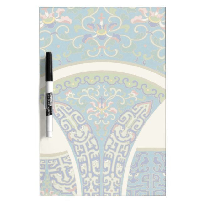 Blue Oriental Designs with Smiling Faces Dry-Erase Board (Front)