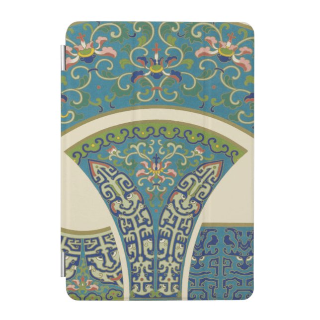 Blue Oriental Designs with Smiling Faces iPad Mini Cover (Front)