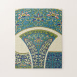 Blue Oriental Designs with Smiling Faces Jigsaw Puzzle<br><div class="desc">Magnificent blue oriental designs and floral print make up this amazing piece. Smiling faces peer out at you from with the designs. Purchase a copy today!</div>