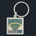 Blue Oriental Designs with Smiling Faces Keychain<br><div class="desc">Magnificent blue oriental designs and floral print make up this amazing piece. Smiling faces peer out at you from with the designs. Purchase a copy today!</div>