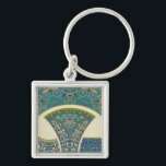Blue Oriental Designs with Smiling Faces Keychain<br><div class="desc">Magnificent blue oriental designs and floral print make up this amazing piece. Smiling faces peer out at you from with the designs. Purchase a copy today!</div>