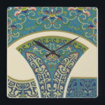 Blue Oriental Designs with Smiling Faces Square Wall Clock<br><div class="desc">Magnificent blue oriental designs and floral print make up this amazing piece. Smiling faces peer out at you from with the designs. Purchase a copy today!</div>