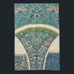 Blue Oriental Designs with Smiling Faces Towel<br><div class="desc">Magnificent blue oriental designs and floral print make up this amazing piece. Smiling faces peer out at you from with the designs. Purchase a copy today!</div>