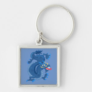 Blue, Oriental Dragon Keychain