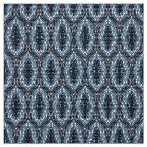 Blue Oriental Geometric ornament abstract Fabric