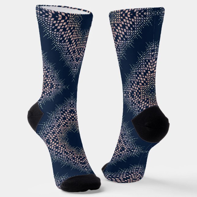 Blue Oriental ornament.  Socks (Angled)