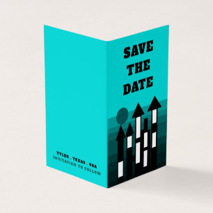 Blue Oriental Palace, Photo Save The Date Card