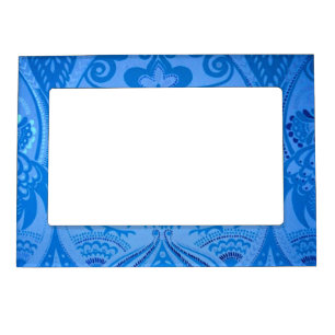 Blue Oriental Peacock Birds Magnetic Frame