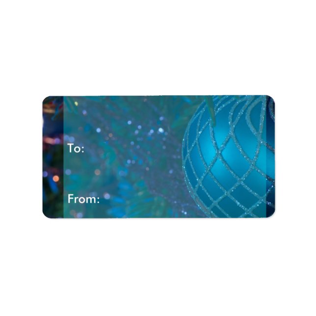 Blue Ornament 2 Gift Labels (Front)