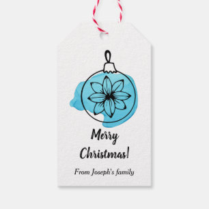 Blue ornament christmas  gift tags