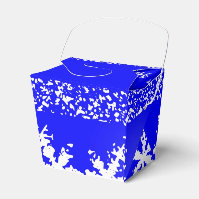 Blue Ornament Take Out Favor Box (Front Side)
