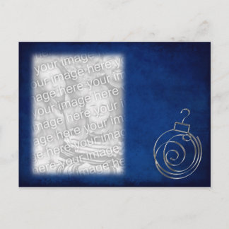 Blue Ornament Template Postcard
