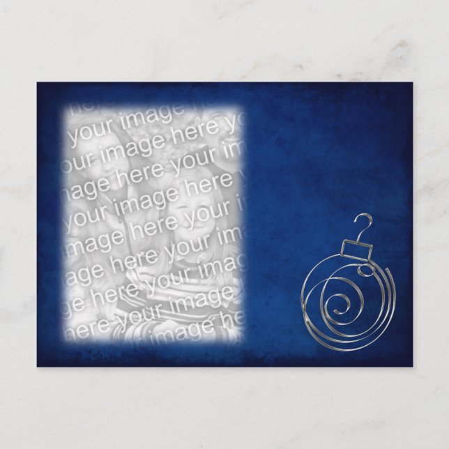 Blue Ornament Template Postcard (Front)