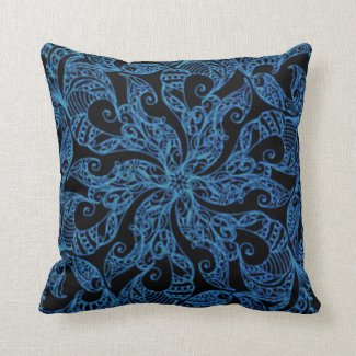 Blue, ornamental, ethnic pattern,