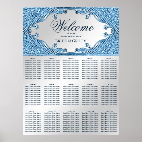 Blue Ornamental Frame Seating Chart