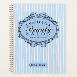 Blue Ornate Bow Frame Beauty Salon Appointment Planner