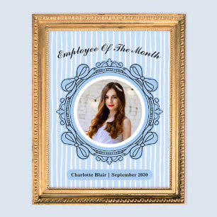 Blue Ornate Bow Frame Employee of the Month Award