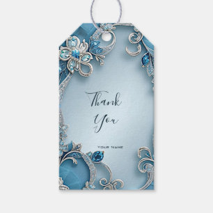 Blue Ornate Floral Gift Tag