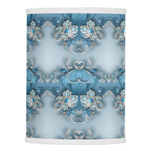 Blue Ornate Floral Lamp Shade