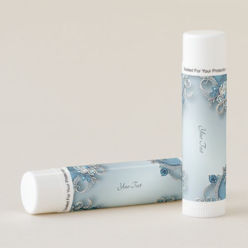 Blue Ornate Floral Lip Balm