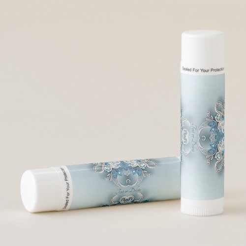 Blue Ornate Floral Lip Balm