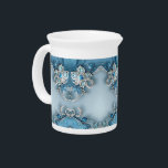 Blue Ornate Floral Porcelain Pitcher<br><div class="desc">Beautiful Blue Ornate Floral Porcelain Pitcher</div>